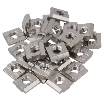 

30Pcs Silver Eu Standard 30 Series Aluminum Slot Carbon Steel Half Round Roll in Sliding T Slot Nut with M8 Thread