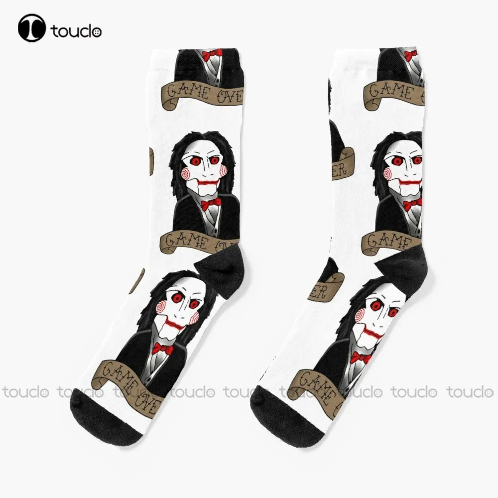 Billy The Puppet From Saw And Jig Saw Horror Movies Creepy Halloween Spettrale Goth Gothic Socks Calzini Atletici Da Uomo Regalo Di Natale