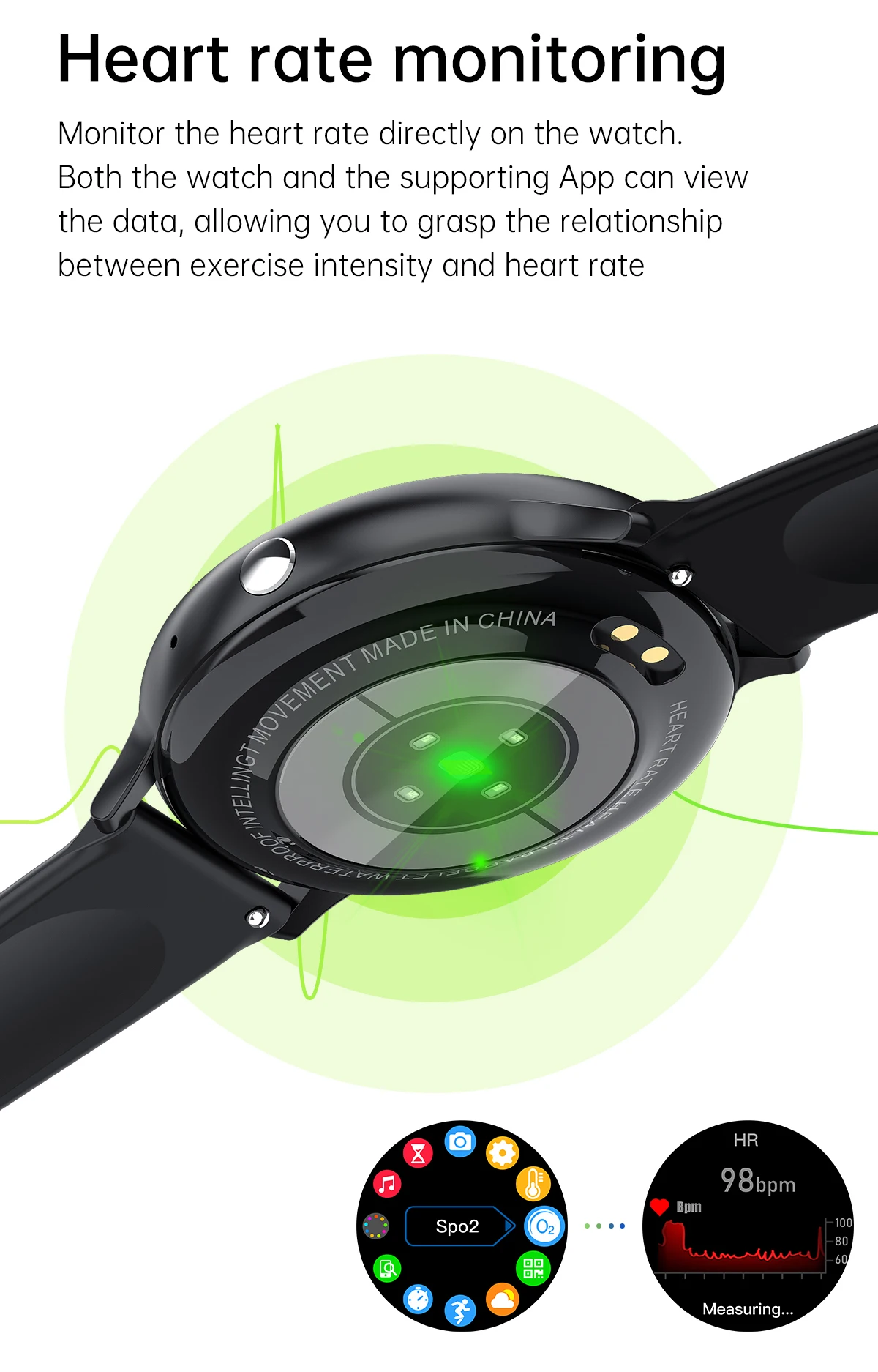 relógio de chamada inteligente monitor freqüência cardíaca