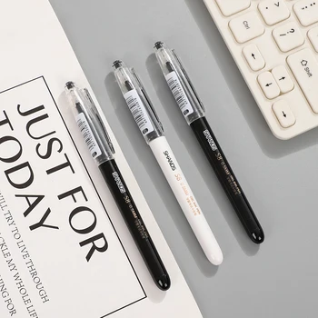 

JIANWU 2pcs/set Simple Business Exam Straight Liquid Gel Pen High Quality Black Ink Students Stationery School Office Supplies