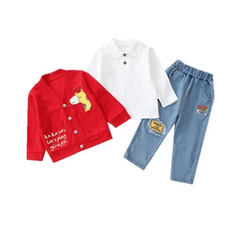 

New Spring Autumn Baby Girl Clothes Children Boys Cartoon Jacket T Shirt Pants 3Pcs/sets Toddler Fashion Costume Kids Tracksuits