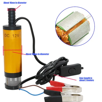 

Newly Sale 12V 38mm Submersible Pump Water Oil Fuel Transfer Pump for Car Marine Boat I88 #1