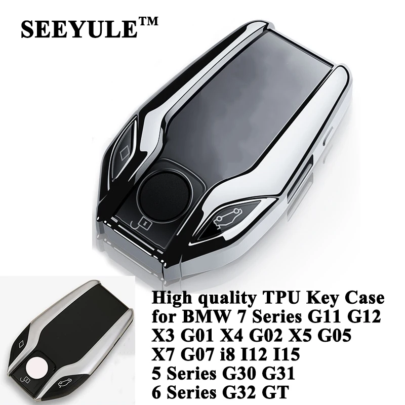 

SEEYULE TPU Car LED Display Key Case Cover Accessories for BMW 5 6 7 G11 G12 G30 G31 G32 i8 I12 I15 X3 G01 X4 G02 X5 G05 X7 G07