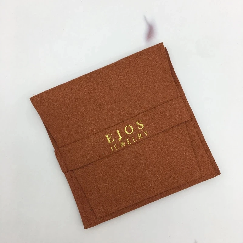 100pcs Custom logo Gray personalized Luxury Microfiber Jewelry Pouches for Fashion Earrings Necklaces Packaging free shipping