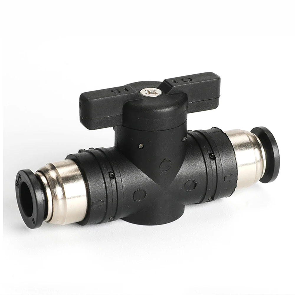 

3Pcs Pneumatic Push In Quick Connector Hand Valve BUC4MM 6MM 8MM 10MM 12MM Hand To Turn Pneumatic Switch
