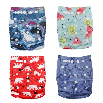 

Baby Washable Reusable Real Cloth Pocket Nappy Diaper Cover Wrap Suits Birth To Potty One Size Nappy Inserts Cartoon Diapers