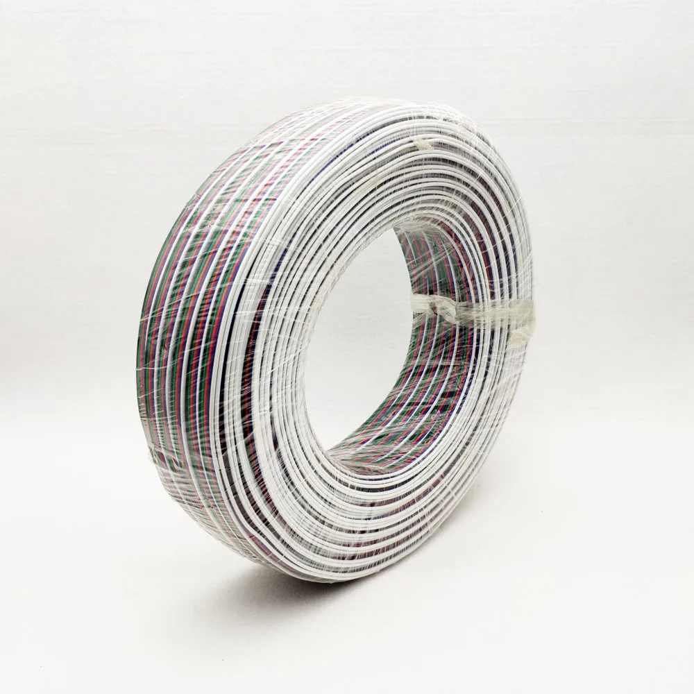 20 м 22AWG светодиодный кабель 2P 3P 4P 5P изолированный Электрический провод из луженой