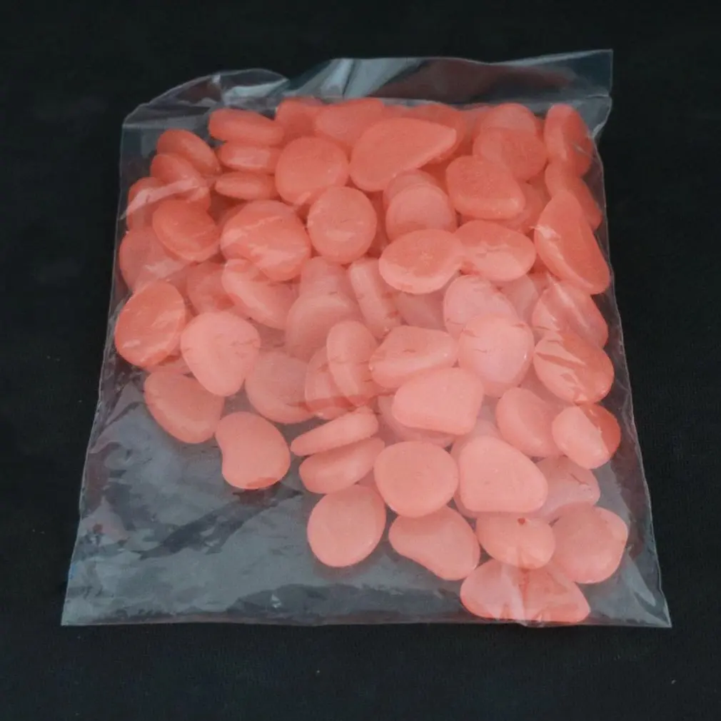 orange 100 шт галька для дорожек светящиеся камни для сада наружные декоративные светящиеся гальки гравий Сказочный Сад тропинка - Цвет: orange