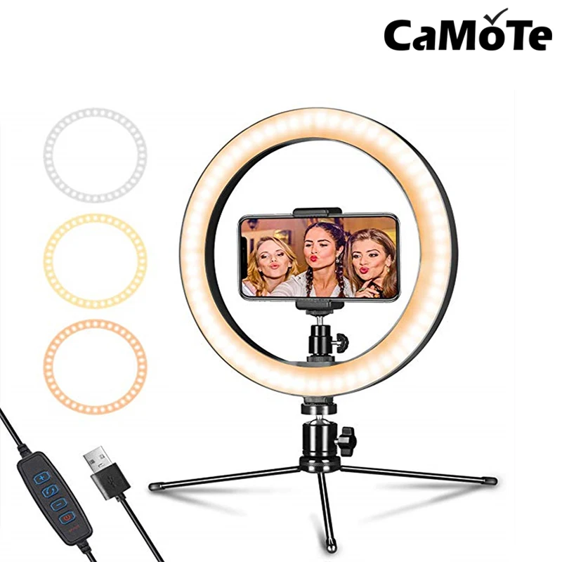 6 дюймов до 10 дюймов USB Live Selfie light Stick beauty Настольный держатель Настольная лампа камера видео Led круг кольцо свет