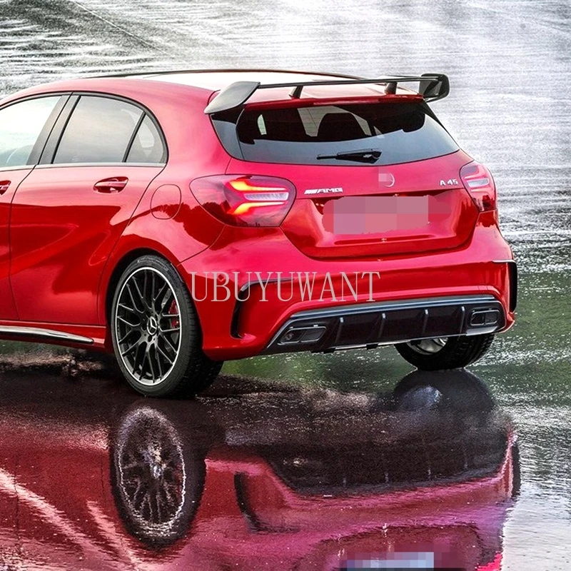 Для Mercedes Benz Черный спойлер класс W176 A180 A200 A250 A45 AMG 2015-2018 ABS пластик задний крыло