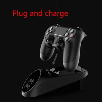 

Dual USB Charging Charger Dock Station Stand with LED Light for PS4/PS4 Slim/PS4 Pro Controller Handle Accessories Kit