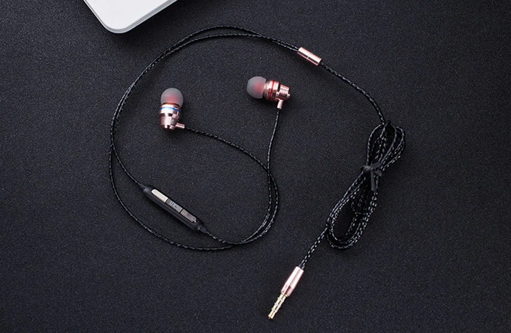 Pink earphone Наушники проводные тяжелые наушники с шумоподавлением для смартфонов спящие девушки Iphone Redmi мобильный ноутбук - Цвет: Pink earphone