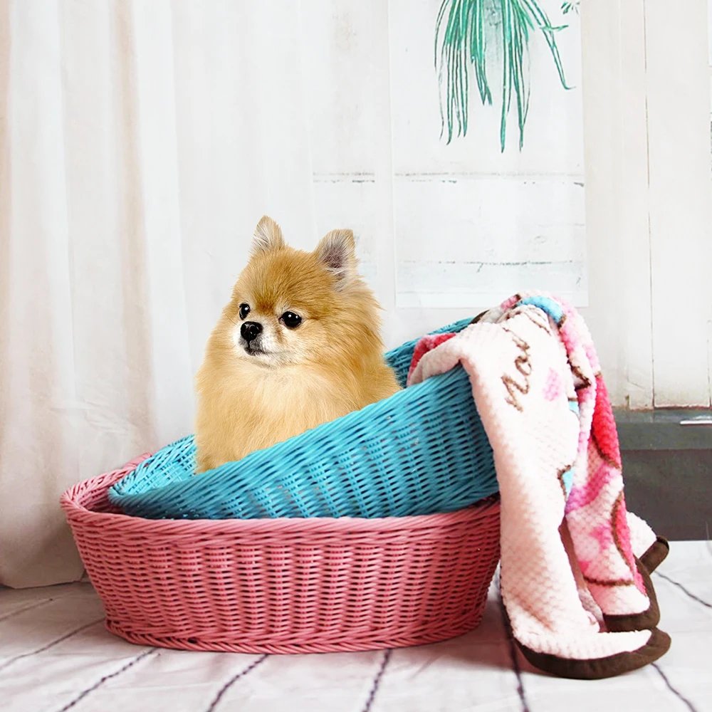 

Round Dog Bed House Soft Vine Weave Dog Cat Kennel Bed Easy Clean Deep Sleep Cat House Health Pet Products Dog Kennel Dog Basket