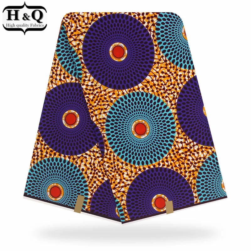 

Circle Design 2019 Fashion African Wax Print Fabric 6 Yards/Pieces Batik Fabric 100% Cotton Ankara Wax Fabric With High Quality