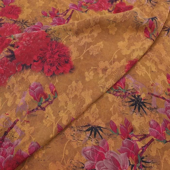 

heavyweight jacquard scoped retro silk fabric cheongsam clothing
