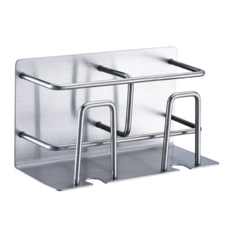 

Stainless Steel Rack Toothbrush Rack Wall-Mounted Bathroom Rack Suitable for Facial Cleanser and Toothpaste Atorage