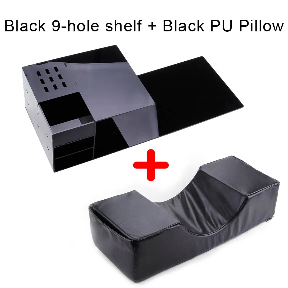 9 holes Black set C Подушка для наращивания ресниц из искусственной кожи с акриловая полка для ресницы для наращивания макияжа ресниц - Цвет: 9 holes Black set C