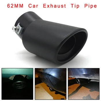

Bend Exhaust Pipe Tip Matte Black Accessory Universal Exhaust Pipe 62mm