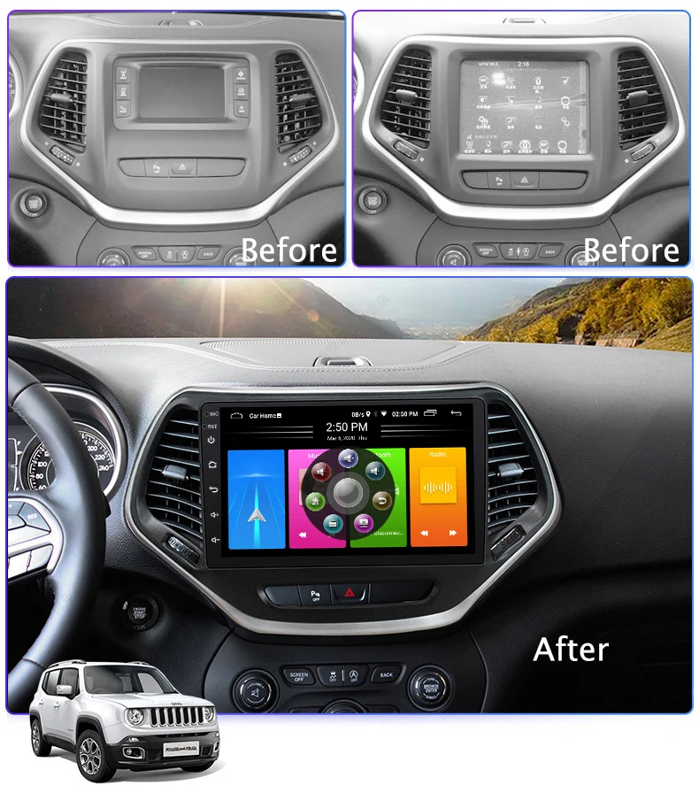Автомобильный Android 10 0 GPS для JEEP Cherokee 2014 Радио Навигация мультимедиа Кассетный