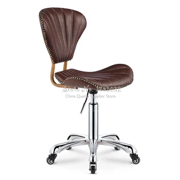 

PU Beauty Nail Chair Metal Bar Stools Bar Stool Chair Formal Dinning Chairs Fauteuil Long De Bars