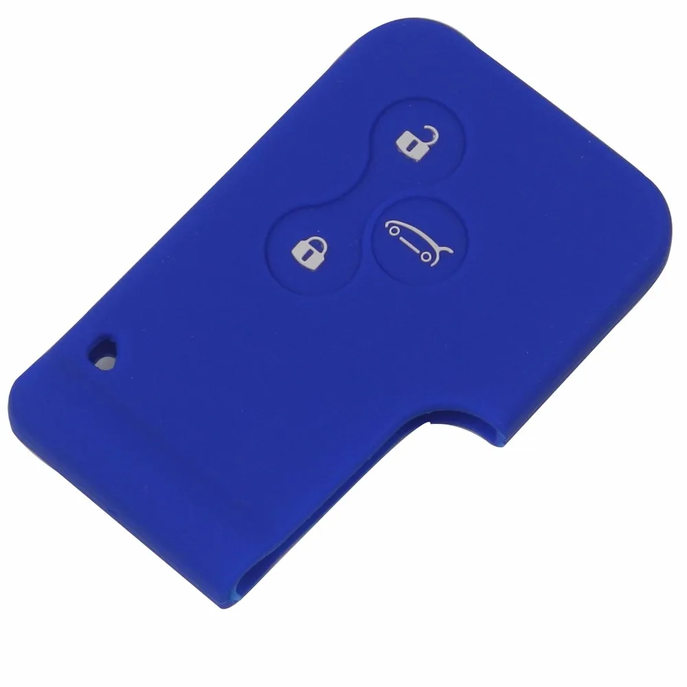 

Silicone Rubber 3 Button Car Key Cover Case Protector Smart Card For Renault Clio Logan Megane 2 3 Koleos Scenic