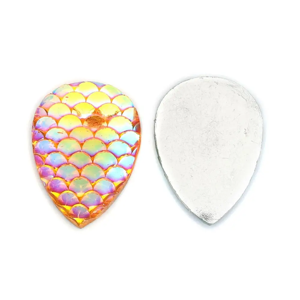 DoreenBeads модные смолы друзы/Drusy полукруглые брелки в огранке кабошон AB Цвет Овальный случайный для самодельных ювелирных изделий 18 мм x 13 мм, 30 шт