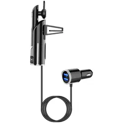 Kit de manos libres inalámbrico para coche, transmisor FM 5,0, reproductor de Audio MP3 con puerto de enchufe de 3,5mm, Cargador rápido QC3.0