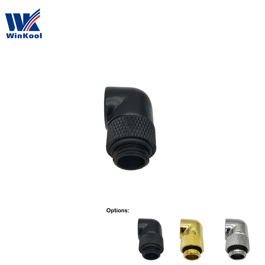 WinKool черный серебристый вращающийся коннектор 90 градусов адаптер G1/4''|fitting