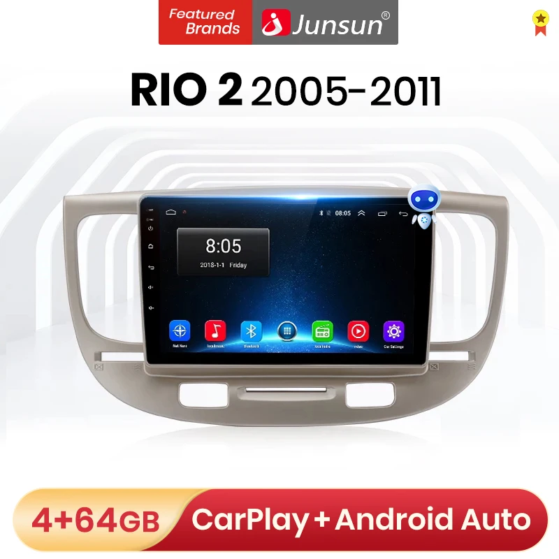 Автомагнитола Junsun V1 pro стерео-система на Android 10 0 2 Гб ОЗУ 32 ПЗУ с GPS Навигатором без