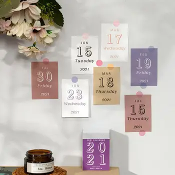 

365 Days Mini Annual Calendar Simple Retro Small Calendar Collage Decoration Material Journal Stickers School Supplies