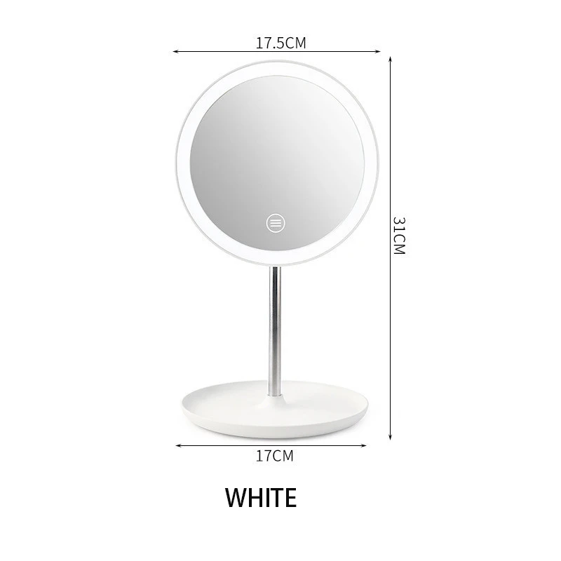 Макияж зеркало с подсветкой свет с естественным белым светодиодный дневной свет косметическое зеркало со съемным/База хранения 3 режима для espelho lustro LD - Цвет: Белый