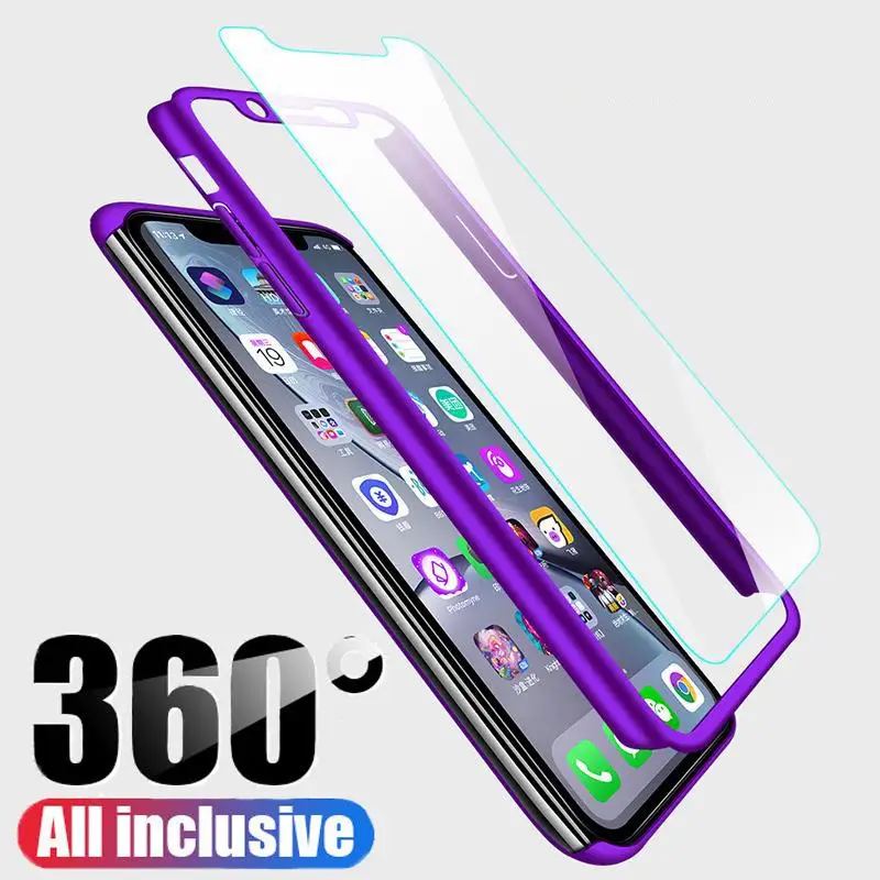 Чехол с полной защитой 360 градусов для iPhone 12 11 Pro XS Max 6 6S 7 8 Plus X XR SE 2020 противоударные
