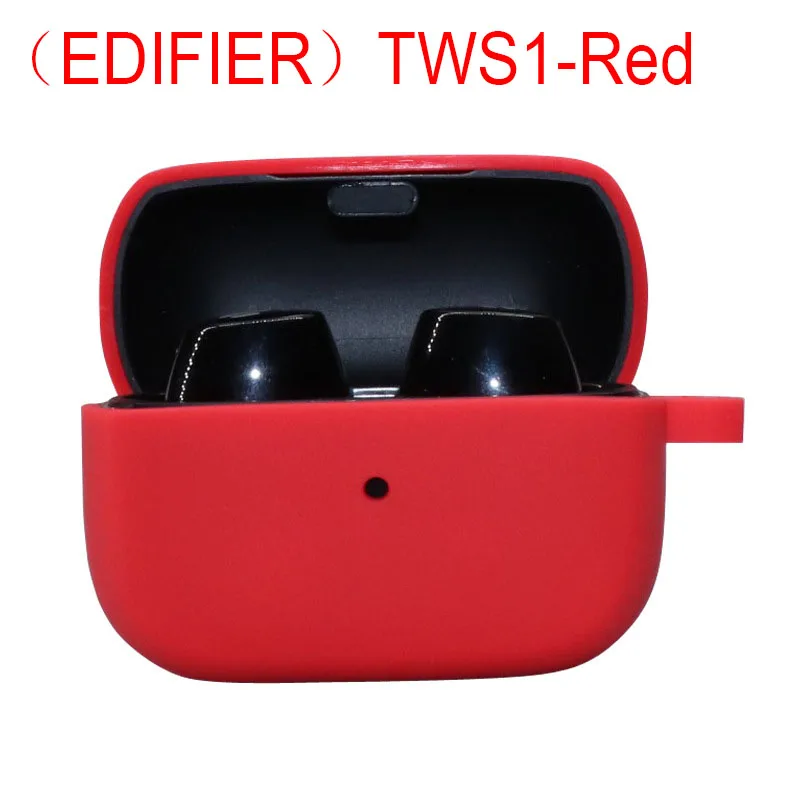Red for TWS1 JINSERTA силиконовый чехол для EDIFIER TWS1 Bluetooth наушники защитный чехол карабин для EDIFIER TWS1 TWS2 зарядная коробка - Цвет: Red for TWS1