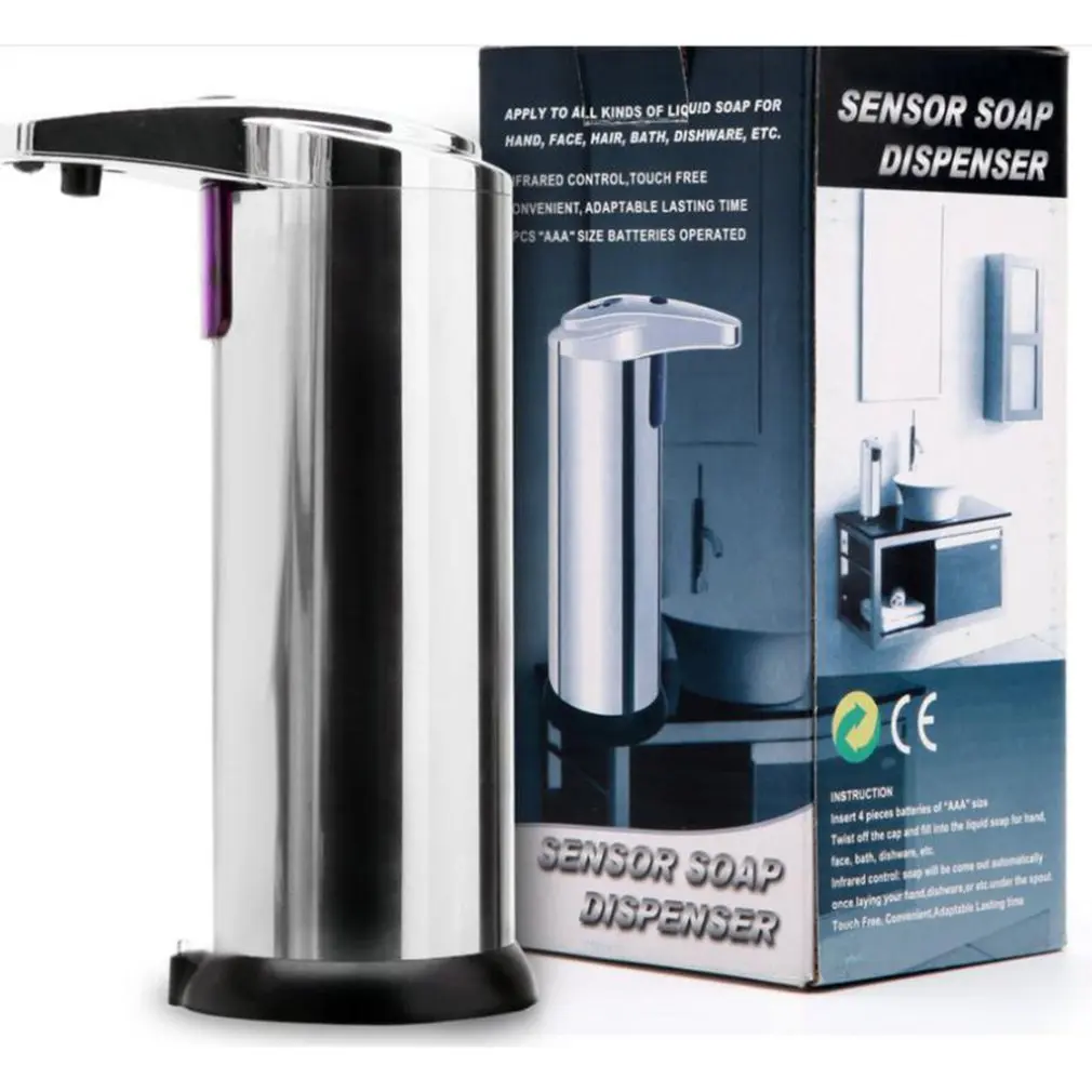 1 pcs Automatic sensor soap dispenser Automatic hand sanitizer Stainless steel Infrared sensor Induction 1 pcs Automatic sensor soap dispenser Automatic hand sanitizer Stainless steel Infrared sensor Induction