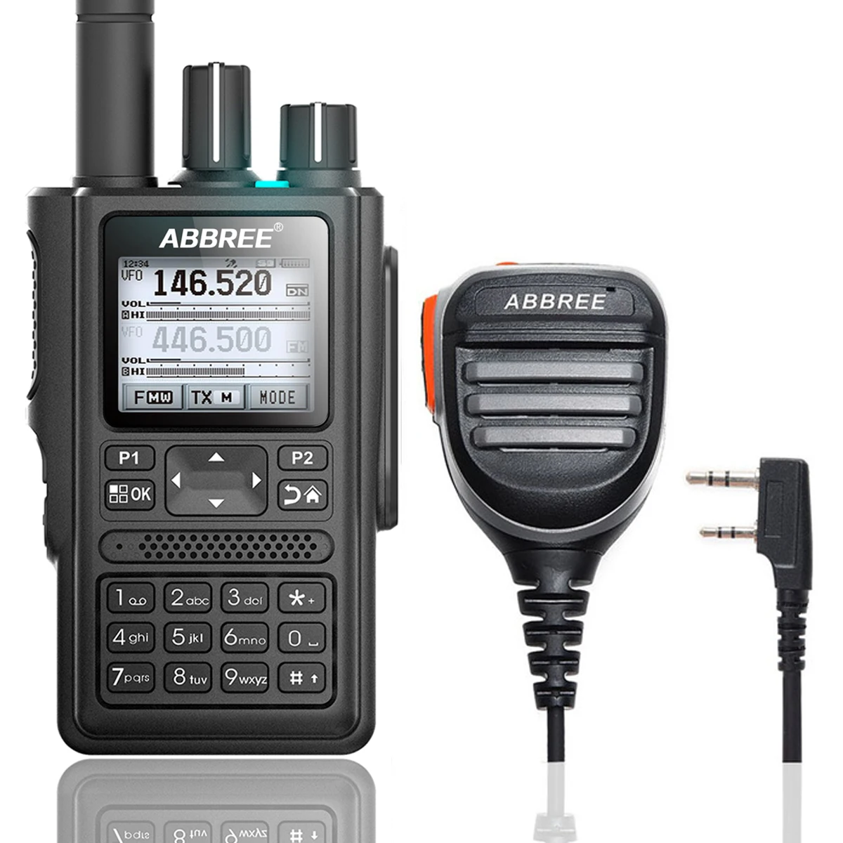 ABBREE AR-F8 gps высокой мощности все полосы(136-520 МГц) Частота/CTCSS обнаружения 1,77 lcd 999CH рация 10 км дальность - Цвет: add speaker