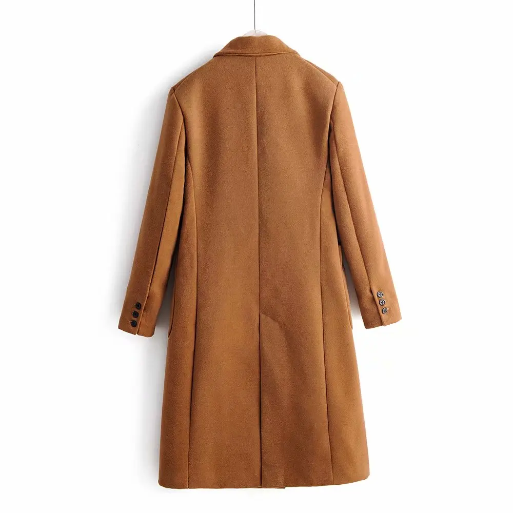 Женское зимнее шерстяное пальто из верблюжьей шерсти коллекция 2019 года модное