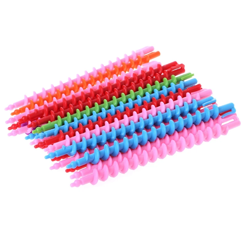 26Pcs Long Plastic Styling Barber Salon Tool Hairdressing Spiral Hair Perm Rod