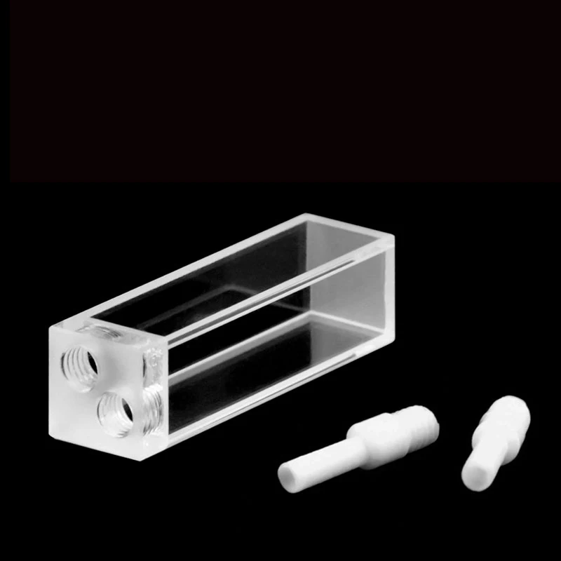 10mm quartz fluorescent flow cuvette / flow cell / special for scientific research with good sealing 3.5ml 1PC