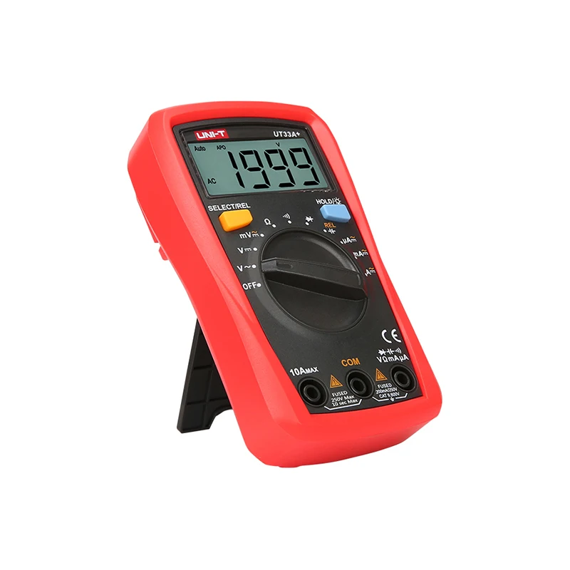 UNI-T UT33A+ цифровой мультиметр ЖК-дисплей AC DC напряжение переменного тока сопротивление+ 2mF постоянной ёмкости, универсальный конденсатор тестер с подсветкой