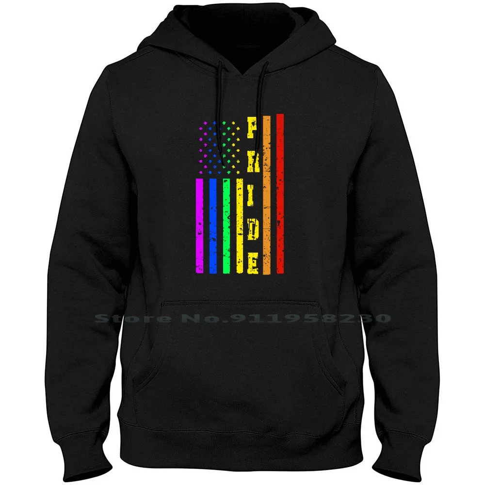 Gay Pride Rainbow American Flag Felpa Con Cappuccio Maglione Equalizzatore Di Cotone American Rainbow Right Pride Rain Flag Eric Bow Ra Pr Me