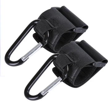

Pram Hooks Universal For Pram Buggy Leather Sturdy Anti Slip Secure Stroller Hook Generous Straps Multifunctional Useful 2pcs