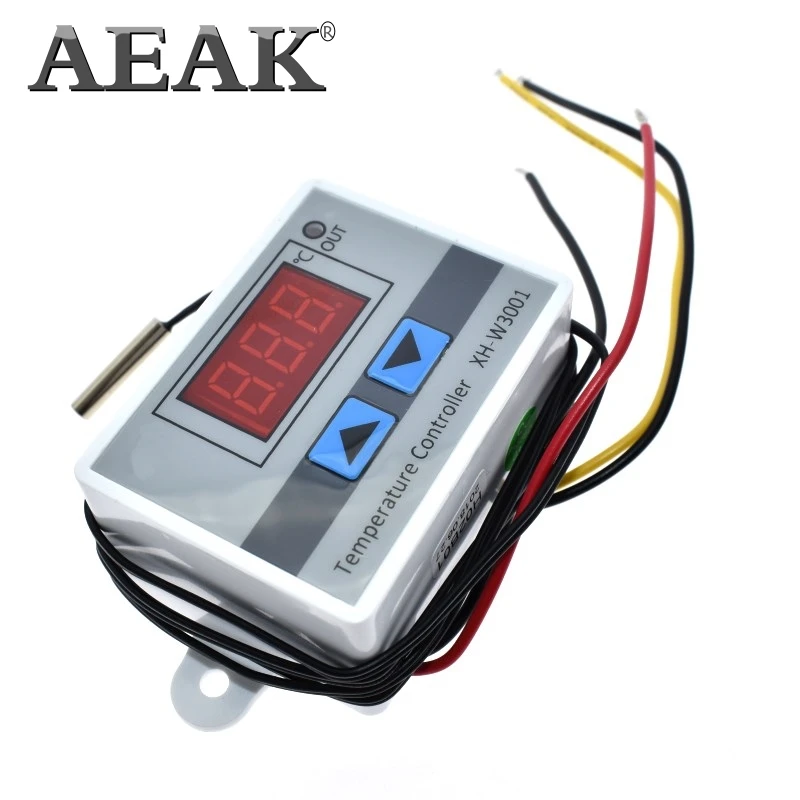 Цифровой регулятор температуры AEAK XH W3001 10A 12 В 24 220 с ЖК дисплеем|Интегральные