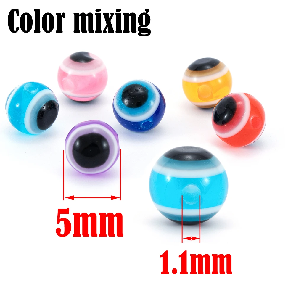 HYBOLAN 50pcs/lot 5/6/8mm Fish Eye Fishing Beads Resin Mixed Color DIY  Carolina Rigs Taxes Rigs Bass Fishing Tackle Accessories