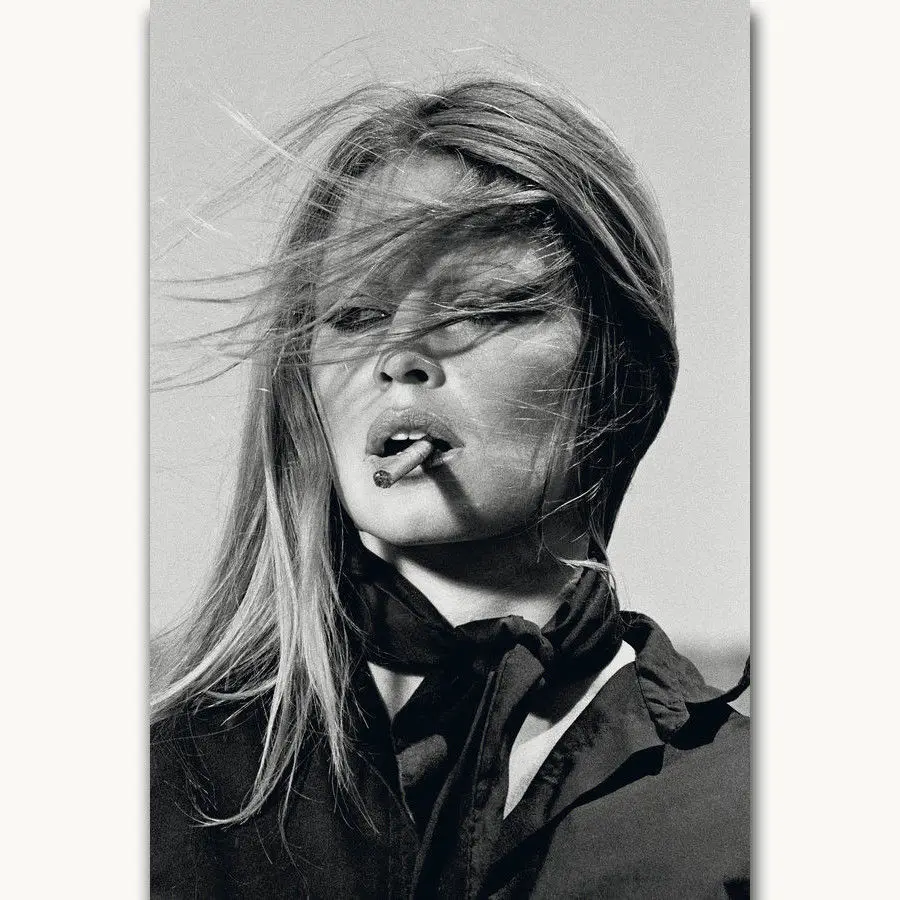 MQ422 beauty Kate Moss Star Brigitte Bardot винтажный популярный художественный плакат Топ Шелковый светильник на холсте домашний декор Настенная картина печать - Цвет: Белый
