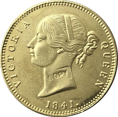 Индия-британский 1 мохур-Виктория 1841 копии монет 26 мм Тип 2 | Дом и сад