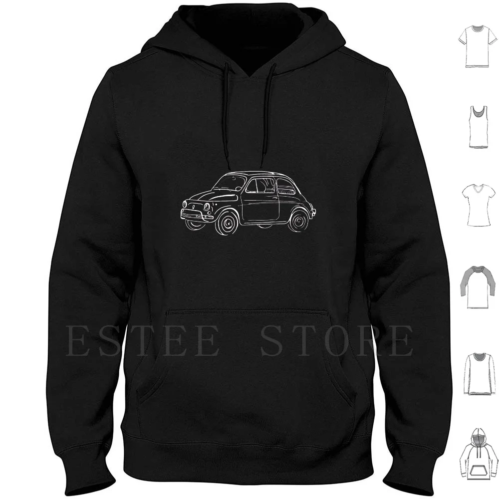 Classic Cars Fiat 500 Classic Car Hoodie Manica Lunga Multipla Abarth 595 Fiat Talento Fiat 127 Fiat Decesimo Fiat Coupé