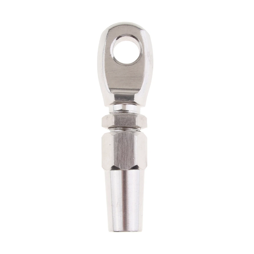 Marine 316 Stainless Steel Eye Shape Terminal Ring Eyelet Hook, Swageless Eye Rigging for 6mm 1/4 inch Wire Rope