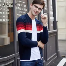 UCAK Brand Merino Wool Sweater Men Autumn Winter Warm Cashmere Cardigan Men Streetwear Young Fashion Striped Sweater Coat U3050
