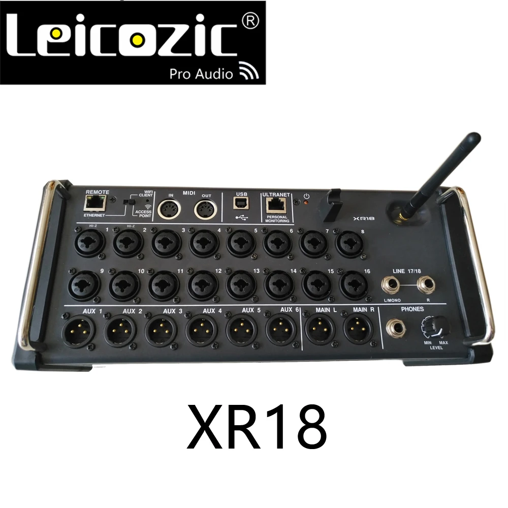 Leicozic X Воздуха XR18 18-Ch 12 подключения по шине CAN цифровым микшером для iPad/планшетный ПК с системой андроида Встроенный Wi-Fi/USB подходит для сцены/живой звук/Студия