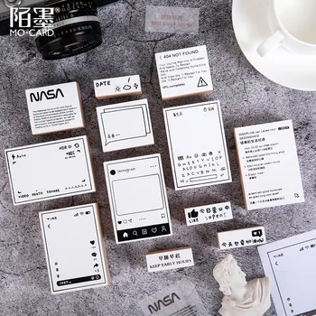 

DIY Crafts INS Online Chatting Stamps Internet Chatroom Wooden Rubber Stamps For Scrapbooking Stationery Journal Supplies